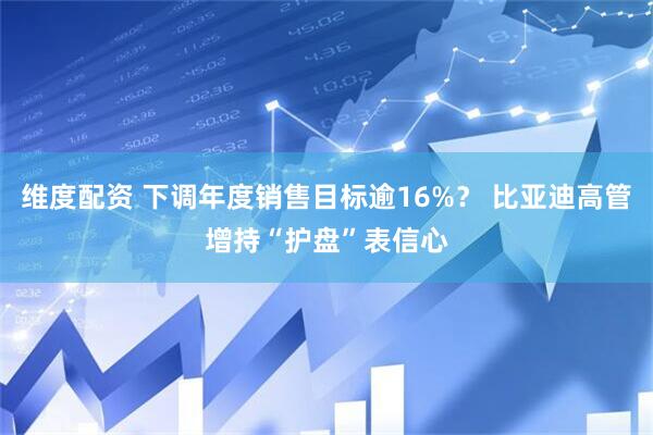 维度配资 下调年度销售目标逾16%？ 比亚迪高管增持“护盘”表信心