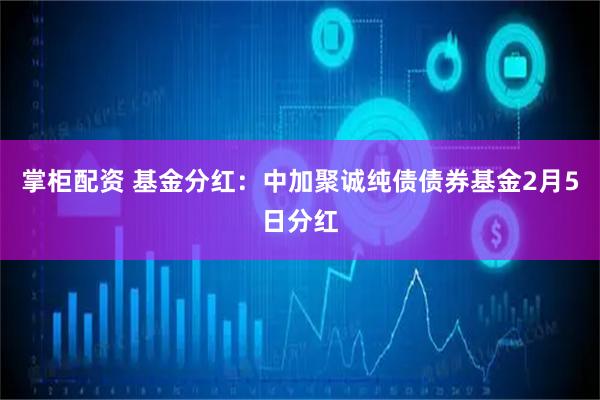 掌柜配资 基金分红：中加聚诚纯债债券基金2月5日分红